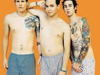 Blink 182  Revealing picture of the band. Drummer Travis Barker is wearing chucks.
